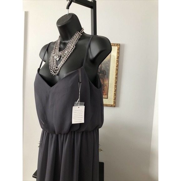 Kennedy Gray Prom Dress gown Green Spaghetti Straps Maxi 4 Elastic Waist - Picture 6 of 10